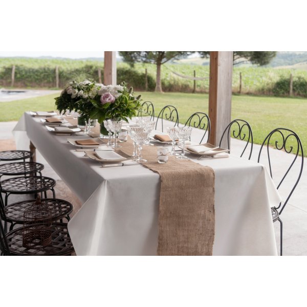 Tischdecke aus Stoffimitat - Weiß - 50 m Tischdecke aus Stoffimitat - Weiß - 50 m