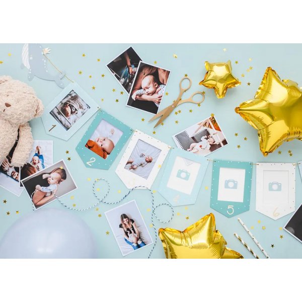 Fotogirlande - Wal - Blau/Gold