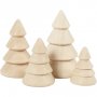 Weihnachtsmann-Accessoires - Weihnachtsbäume - Holz - 4er-Pack