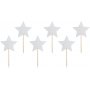 Kuchenspieer - Sterne - Silberglitter - 6er-Pack