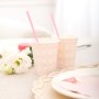 Pappbecher - Kariert - Rosa/Gold - 6er-Pack Pappbecher - Kariert - Rosa/Gold - 6er-Pack