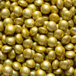 Milchschokoladenperlen/Linsen - Gold - 80 g Milchschokoladenperlen/Linsen - Gold - 80 g