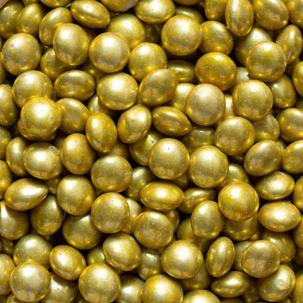 Milchschokoladenperlen/Linsen - Gold - 80 g Milchschokoladenperlen/Linsen - Gold - 80 g