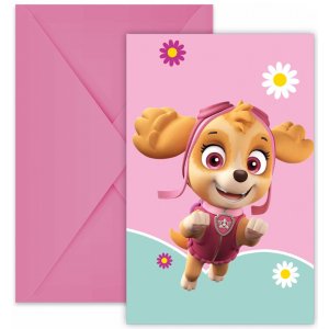 Einladungskarten mit Umschl�gen - Paw Patrol - Skye & Everest - 6 St�ck.