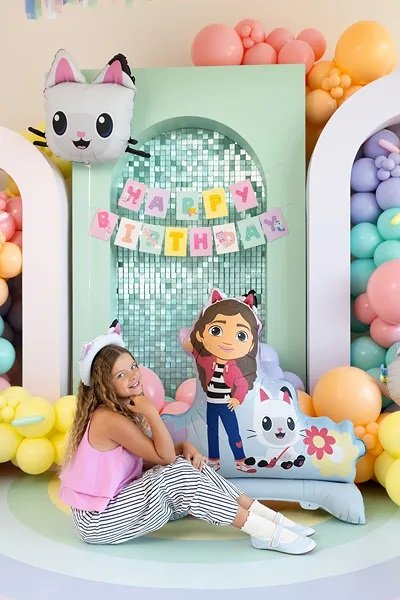 Folienballon - Gabbys Puppenhaus - Gabby und Pandy Paws - 92 x 90,5 cm
