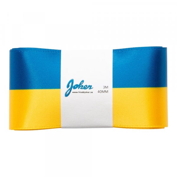 Seidenband - Blau/Gelb - 3 m x 4 cm Seidenband - Blau/Gelb - 3 m x 4 cm