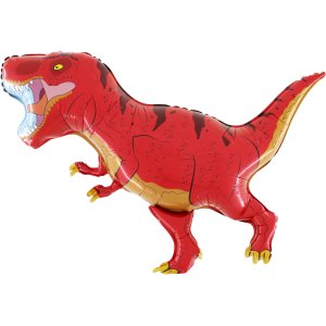 Folienballon - Dinosaurier - T-Rex - Rot - Form - 102 cm Folienballon - Dinosaurier - T-Rex - Rot - Form - 102 cm