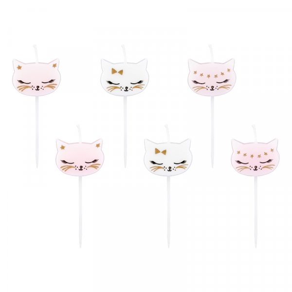 Kuchenkerzen - Cat Party - 6er-Pack