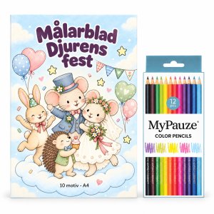 Ausmalbilder mit Buntstiften - Tierparty - 10 Motive - A4 Ausmalbilder mit Buntstiften - Tierparty - 10 Motive - A4
