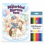 Ausmalbilder mit Buntstiften - Tierparty - 10 Motive - A4 Ausmalbilder mit Buntstiften - Tierparty - 10 Motive - A4