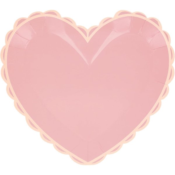 Pappteller - Herzen - Pastellfarben