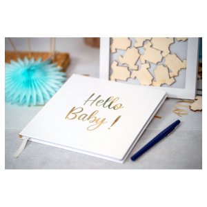 Gästebuch - Hello Baby - Weiß/Gold Gästebuch - Hello Baby - Weiß/Gold