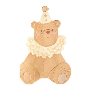 Servietten - Teddybär mit Partyhut - 10er-Packung Servietten - Teddybär mit Partyhut - 10er-Packung