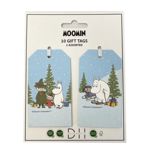 Weihnachtsetiketten - Mumin - 10er-Pack - 50 x 90 Weihnachtsetiketten - Mumin - 10er-Pack - 50 x 90