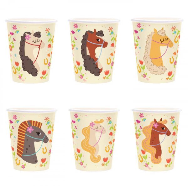 Pappbecher - Pferdeparty - 6er-Pack Pappbecher - Pferdeparty - 6er-Pack