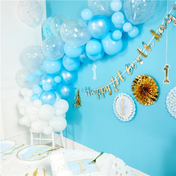 Girlande - Alles Gute zum 1. Geburtstag - Gold/Blaue Sterne Girlande - Alles Gute zum 1. Geburtstag - Gold/Blaue Sterne