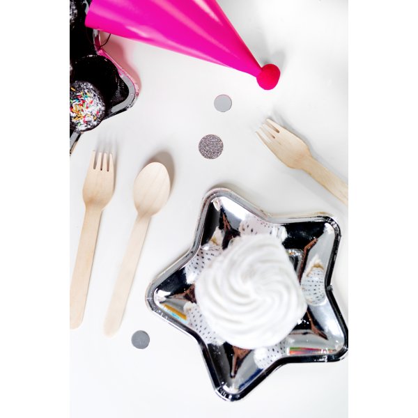 Kleine Teller - Stern - Silber - 6er-Pack