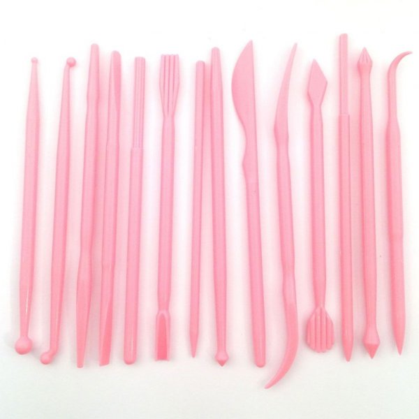 Rosa Modellierwerkzeuge - Decofee - 14er-Pack