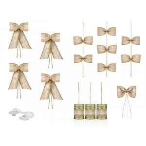 Autodekoration - Set aus Jutestoff, Spitze und Gläsern Autodekoration - Set aus Jutestoff, Spitze und Gläsern
