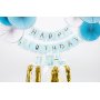 Wimpel - Happy Birthday - Blau/Gold