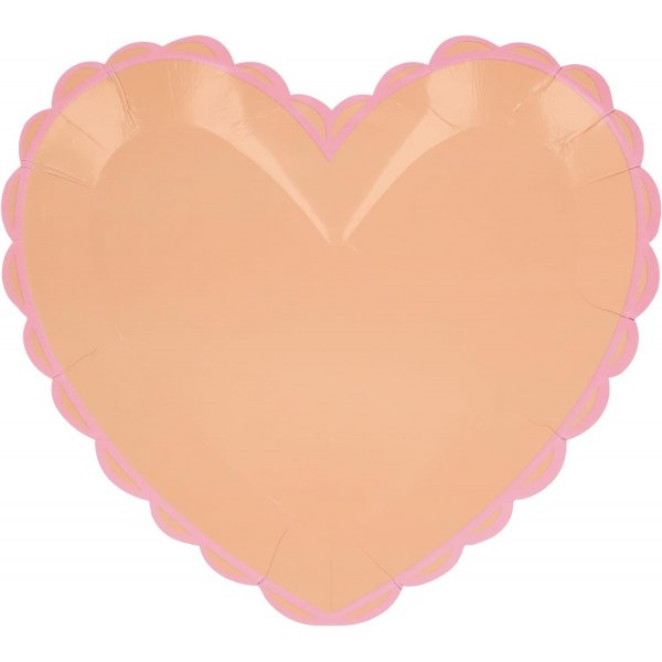 Pappteller - Herzen - Pastellfarben