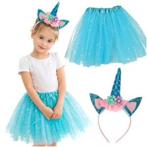Einhornkostüm mit Tiara und Rock, Blau, 3-6 Jahre Einhornkostüm mit Tiara und Rock, Blau, 3-6 Jahre