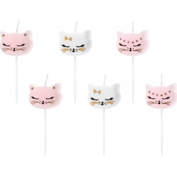 Kuchenkerzen - Cat Party - 6er-Pack