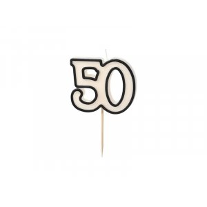 Kuchenkerzen/Geburtstagskerzen - 50 Stück - Schwarz/Weiß - 5,5 cm Kuchenkerzen/Geburtstagskerzen - 50 Stück - Schwarz/Weiß - 5,5 cm