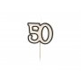 Kuchenkerzen/Geburtstagskerzen - 50 St�ck - Schwarz/Wei� - 5,5 cm