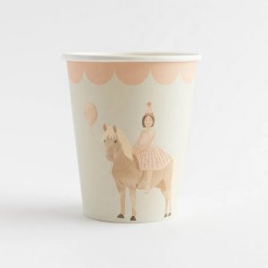 Pappbecher - Mädchen auf Pferd - Lavendelblau - 8er-Packung Pappbecher - Mädchen auf Pferd - Lavendelblau - 8er-Packung