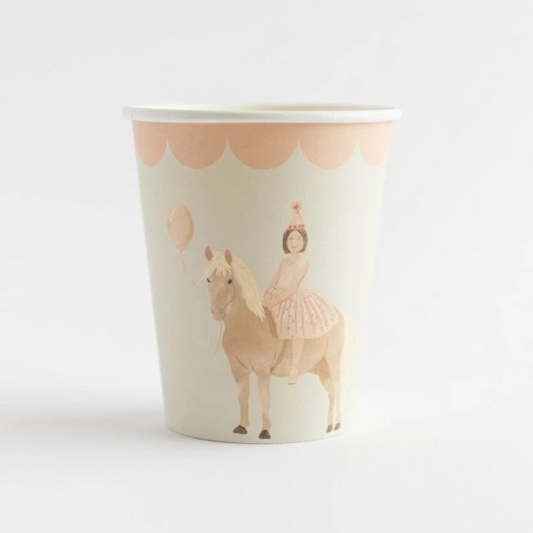 Pappbecher - Mädchen auf Pferd - Lavendelblau - 8er-Packung Pappbecher - Mädchen auf Pferd - Lavendelblau - 8er-Packung