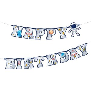 Girlande - Happy Birthday - Weltraum Kosmos - 220 cm Girlande - Happy Birthday - Weltraum Kosmos - 220 cm