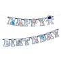 Girlande - Happy Birthday - Weltraum Kosmos - 220 cm Girlande - Happy Birthday - Weltraum Kosmos - 220 cm