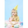 Partyhte - Pastellmischung mit Goldbesatz - 6er-Pack