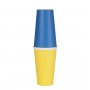 Große Pappbecher - Blau/Gelb - 24er-Packung Große Pappbecher - Blau/Gelb - 24er-Packung
