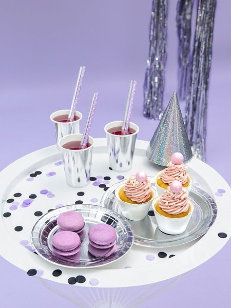 Pappteller - Metallic - Silber - 6er-Pack