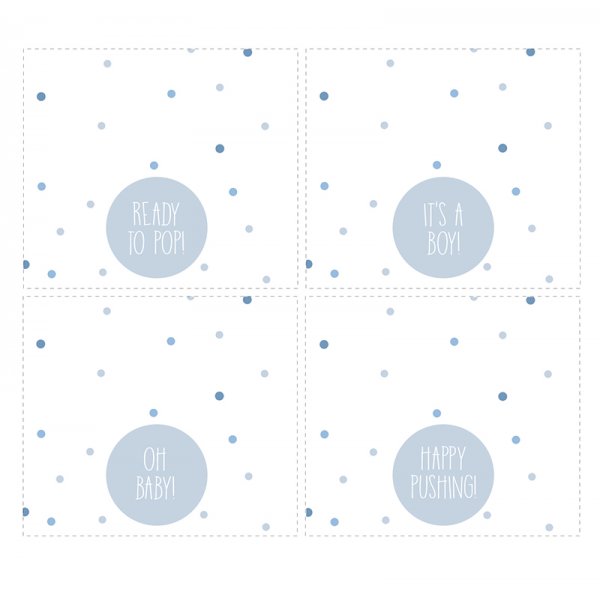 Etikett - Sigkeitentte - Oh Baby - Blau - 4 Etiketten / A4-Blatt