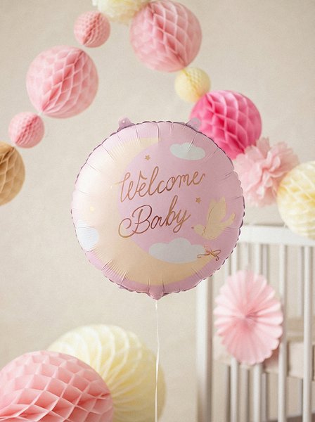Folienballon \\\"Willkommen Baby\\\" - Hellrosa Folienballon \\\"Willkommen Baby\\\" - Hellrosa