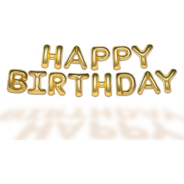 Folienballon - \\\"Happy Birthday\\\" - Gold Folienballon - \\\"Happy Birthday\\\" - Gold