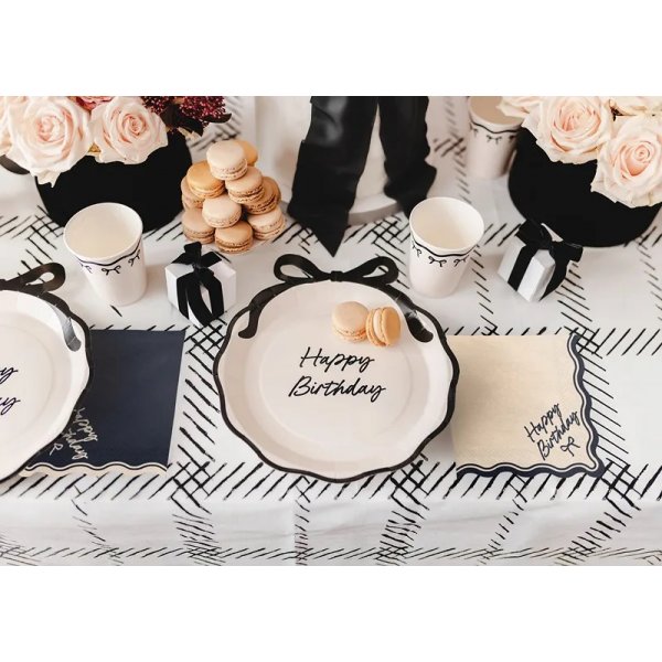 Servietten - Alles Gute zum Geburtstag - Schwarz/Weiß - 12er-Packung Servietten - Alles Gute zum Geburtstag - Schwarz/Weiß - 12er-Packung