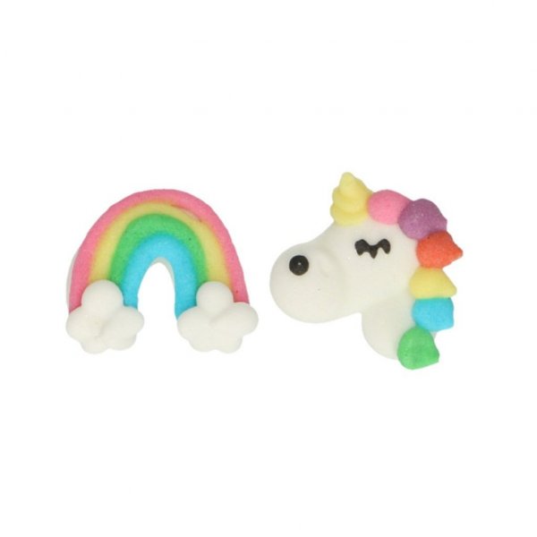 Zuckerdekorationen - Einhrner & Regenbogen - 12 Stk