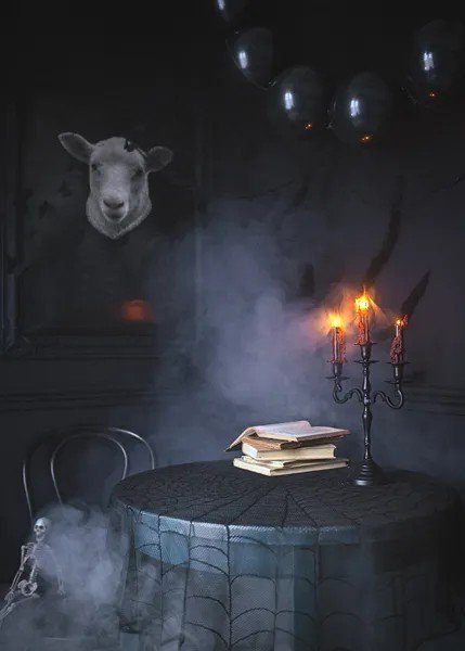 Tischdecke rund - Halloween - Spinnennetz - Stoff