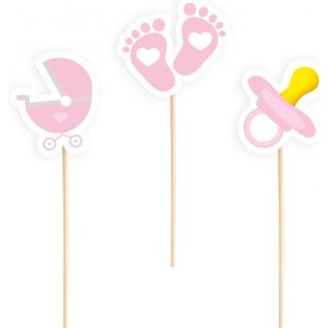 Kuchenspieße - Babyparty - Rosa - 6er-Pack Kuchenspieße - Babyparty - Rosa - 6er-Pack