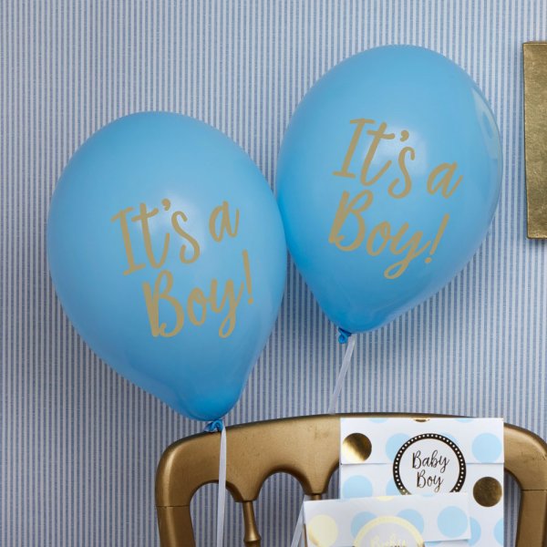 Luftballons - It's a boy - Blau/Gold - 8er-Pack