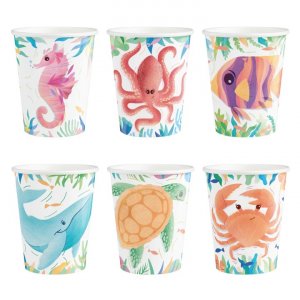 Pappbecher - Ozeanmotiv - 6er-Pack Pappbecher - Ozeanmotiv - 6er-Pack