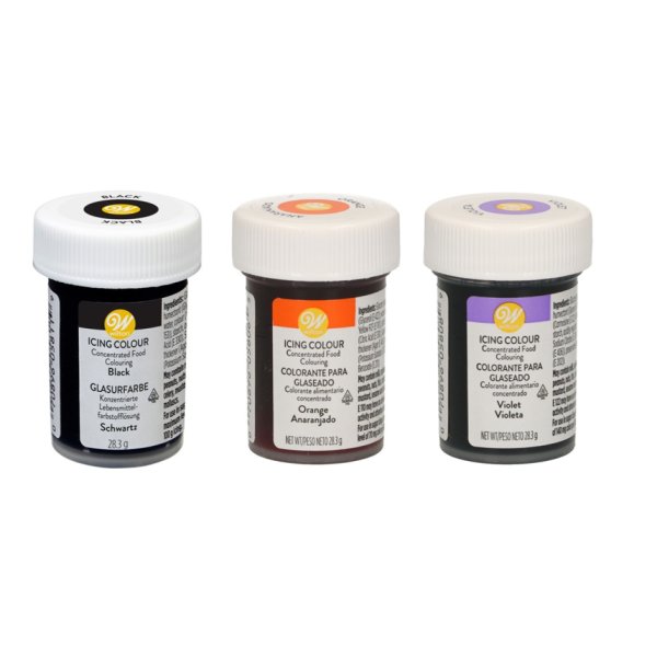 Halloween-Farbpaste (Schwarz, Orange, Lila) - 3 x 28 g - Wilton Halloween-Farbpaste (Schwarz, Orange, Lila) - 3 x 28 g - Wilton