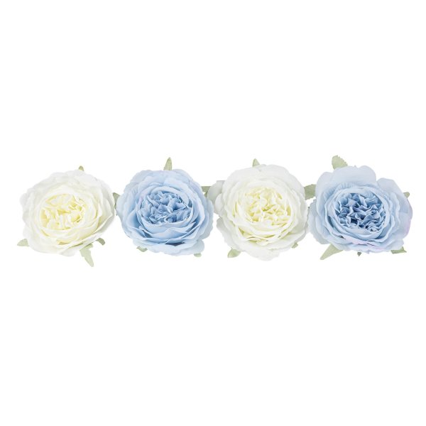 Dekorative Blumen - Blau & Weiß - 4er-Pack Dekorative Blumen - Blau & Weiß - 4er-Pack