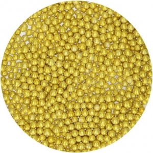 Zuckerperlen - Mittel 4 mm - Metallic Gold - Funcakes - 80 g Zuckerperlen - Mittel 4 mm - Metallic Gold - Funcakes - 80 g