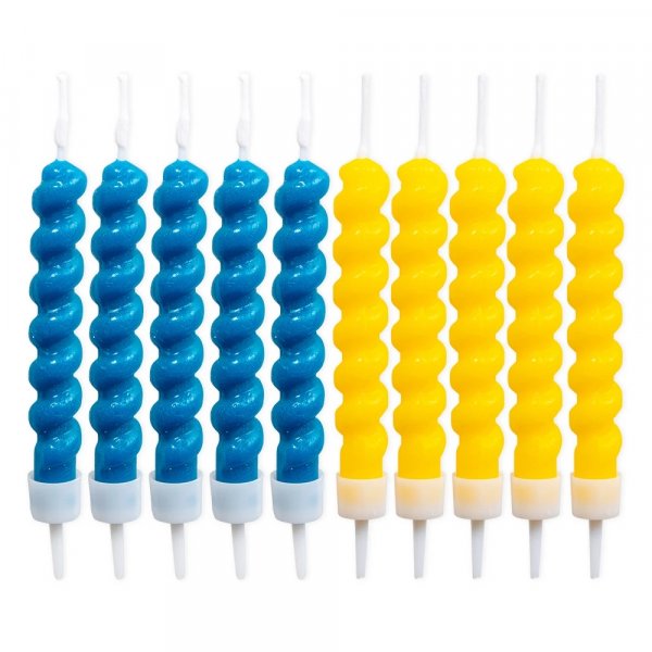 Kuchenkerzen - Blau/Gelb - 10er-Packung Kuchenkerzen - Blau/Gelb - 10er-Packung