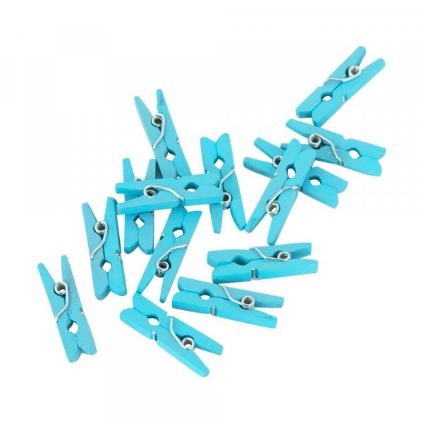 Mini-Wäscheklammern - Hellblau - 24er-Packung Mini-Wäscheklammern - Hellblau - 24er-Packung